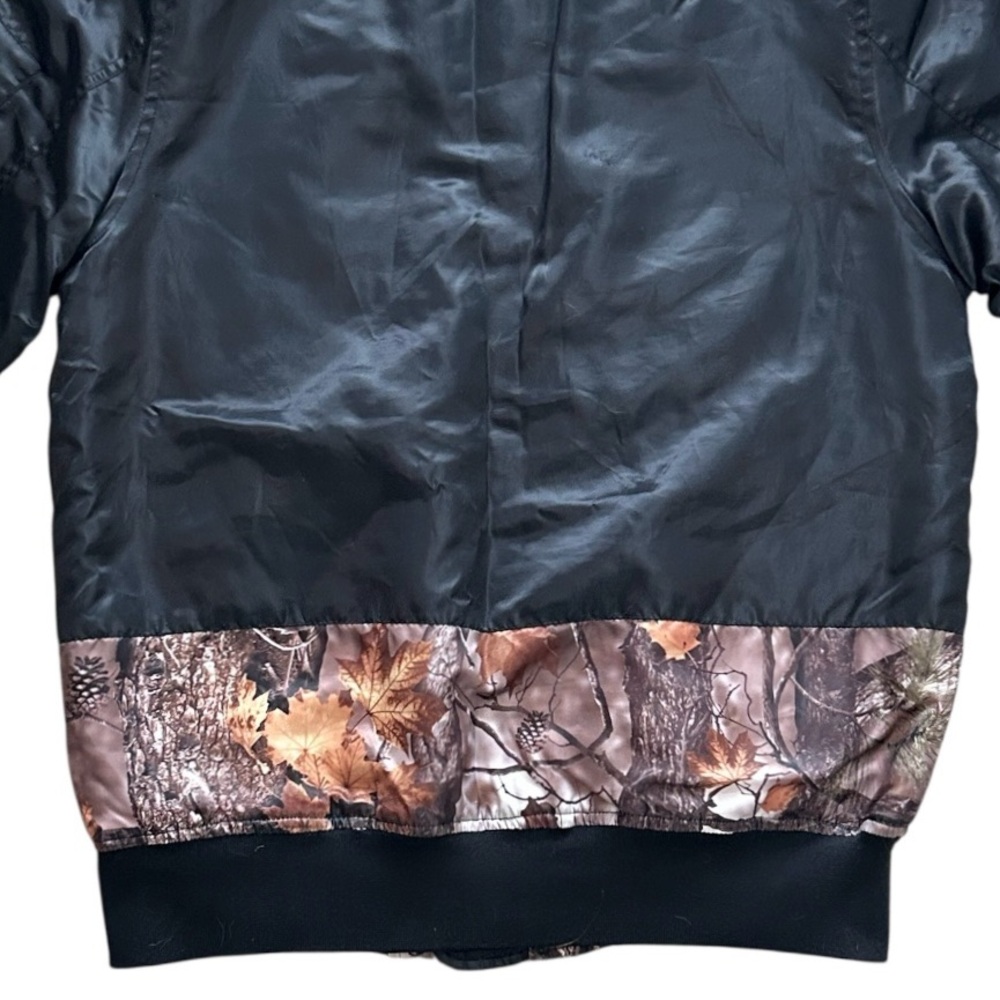 Trukfit Bomber Jacket Mens‎ Small Black Camo Orange Quilted Lined - Picture 9 of 15